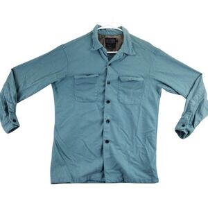 VTG Pendleton Board Shirt Teal Blue Wool Blend Long Sleeve Men's Size Medium